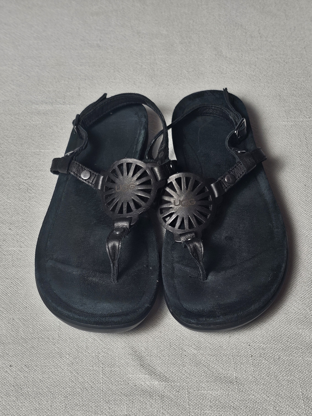 UGG Ayden II T-Strap Thong Sandals Womens Size 8‎ Black